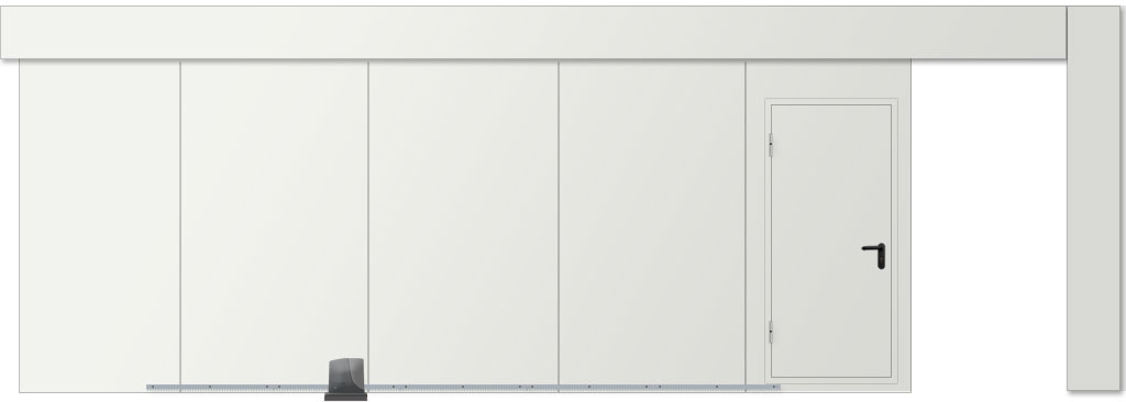 Ворота противопожарные откатные с калиткой и автоматикой